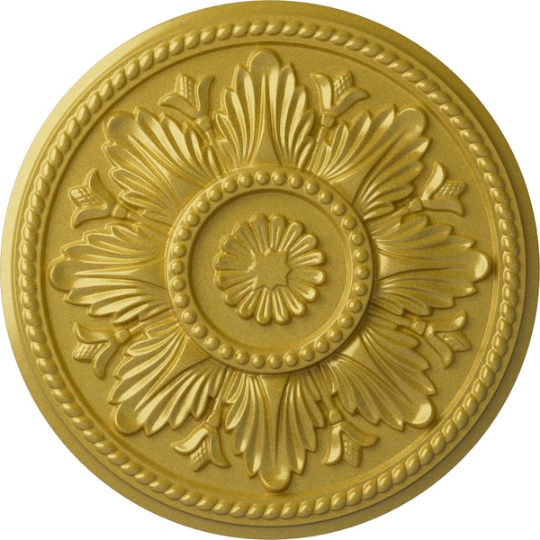 Ekena Millwork Edinburgh Ceiling Medallion (Fits Canopies up to 5 1/4"), Hand-Painted Rich Gold, 18"OD x 1 3/4"P CM18EDRGS - main